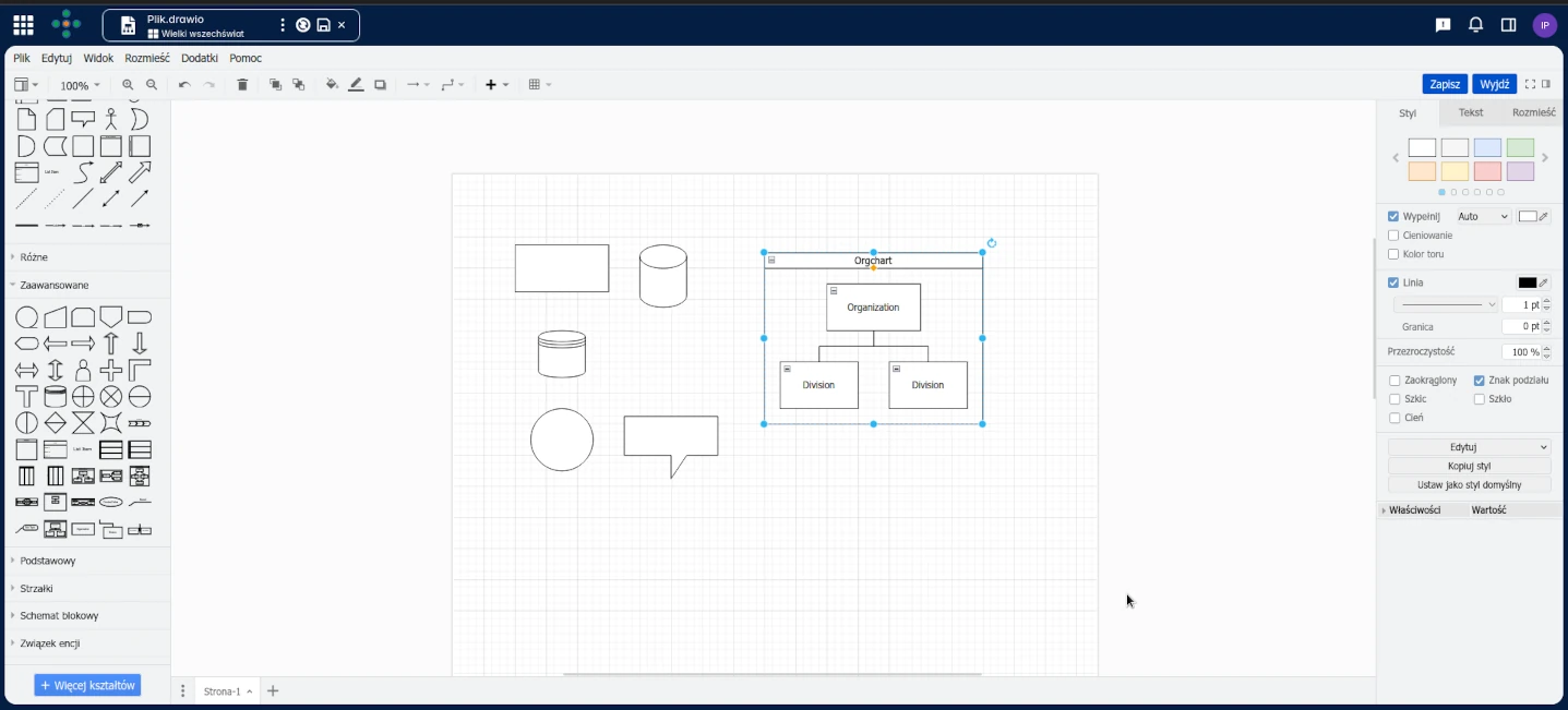 “draw.io jako web aplikacja w oCIS”