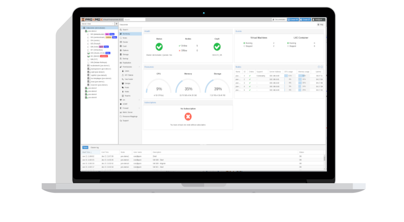 Proxmox screenshot
